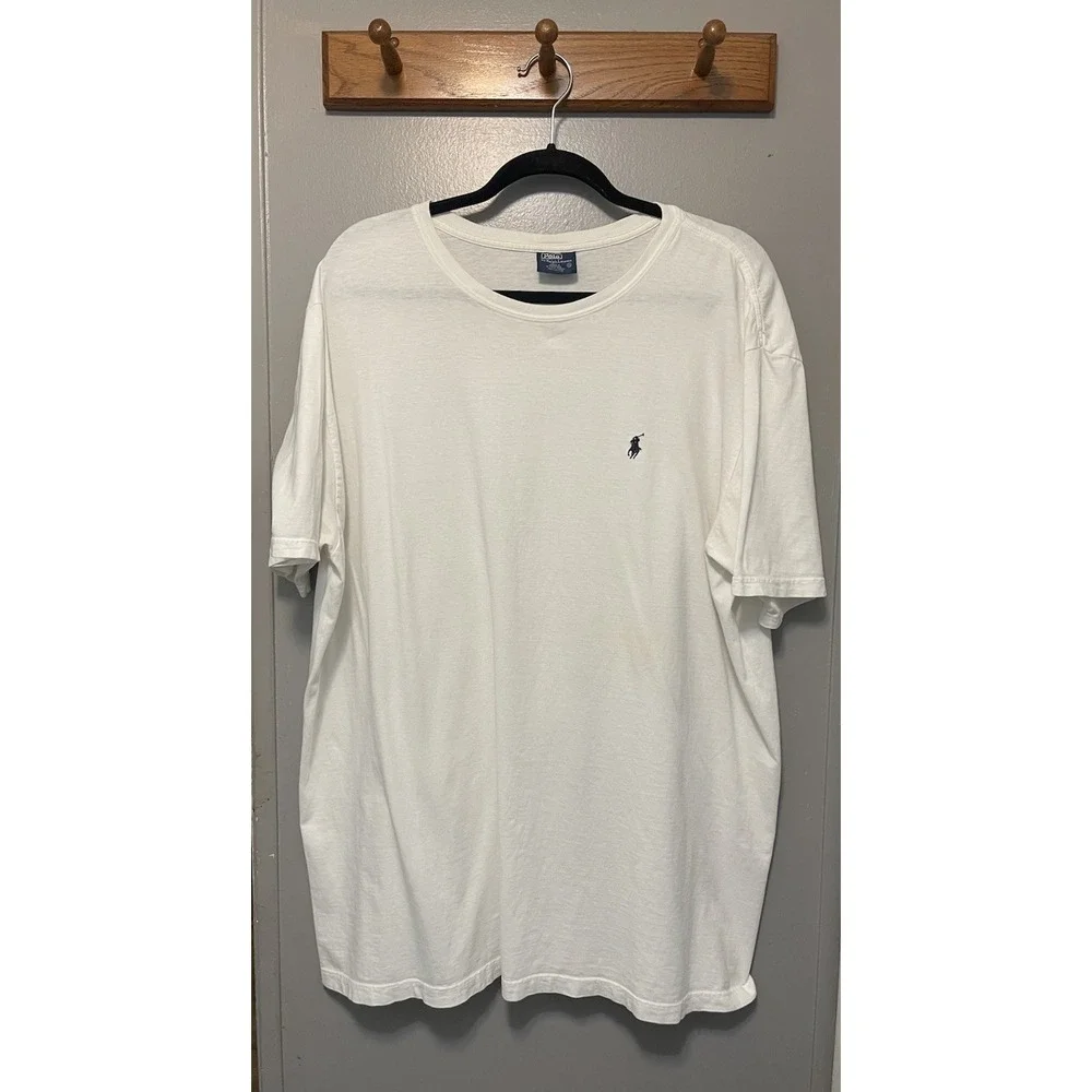 Polo By Ralph Lauren T-Shirt White With Black Pony Men's Two Xl
